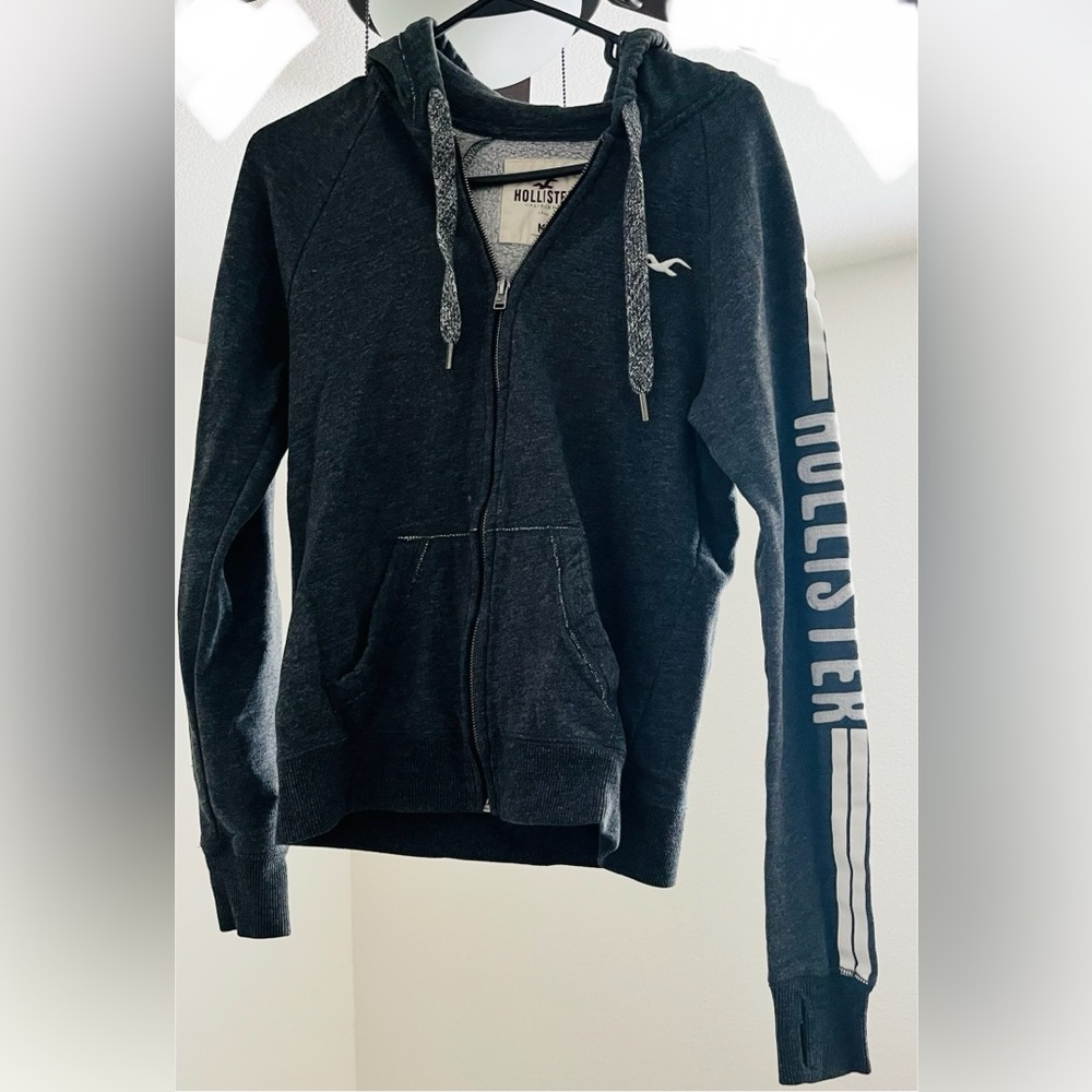Hollister Charcoal Gray Zip-Up Jacket